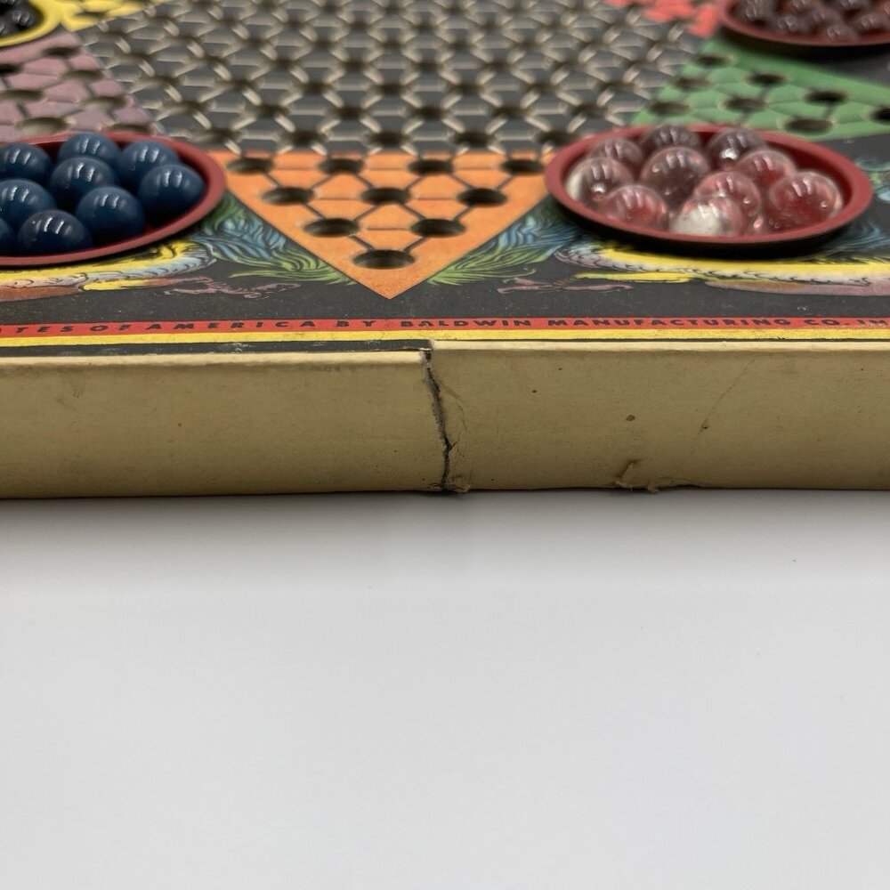 Vintage Baldwin Mfg Man-Dar-In Chinese Checkers Marble Board Game 1940's USA VTG - Picture 15 of 16